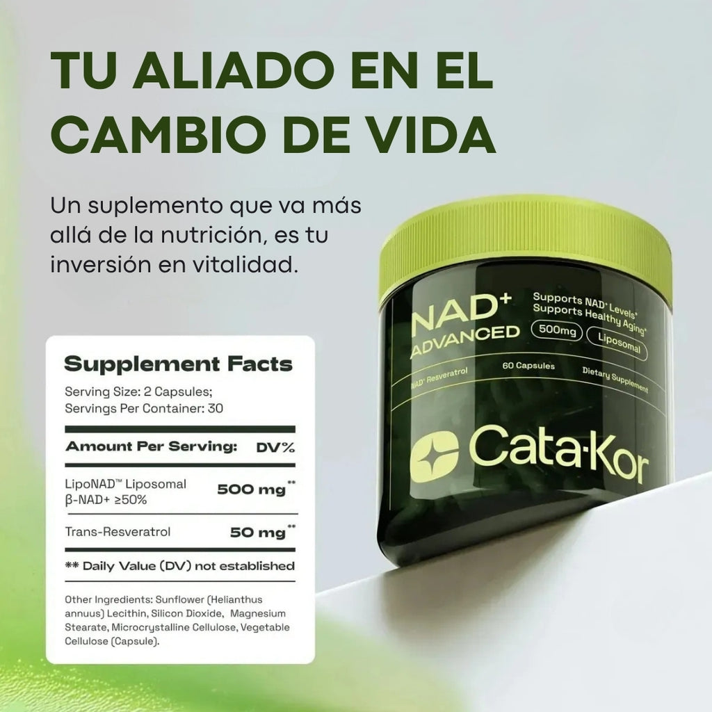 Suplemento liposomal de NAD con resveratrol