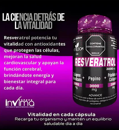 Resveratrol + Peptidos De Colageno Vitalcom