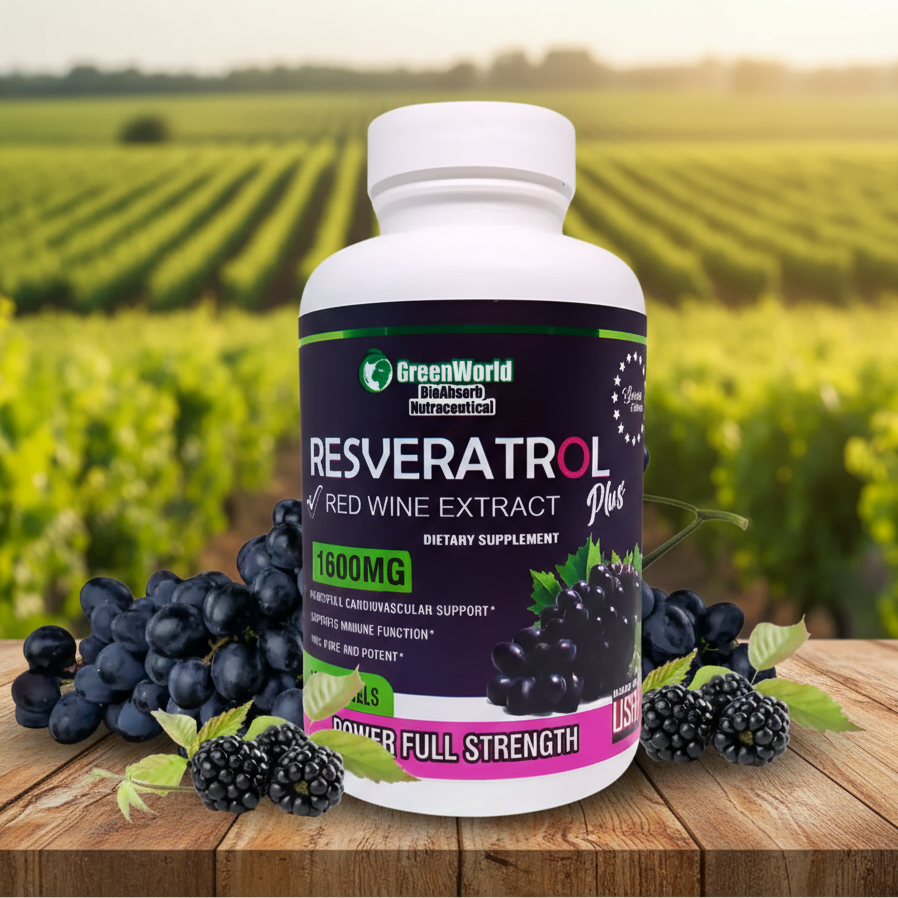 Suplemento Resveratrol 1600 Mg Green Wor